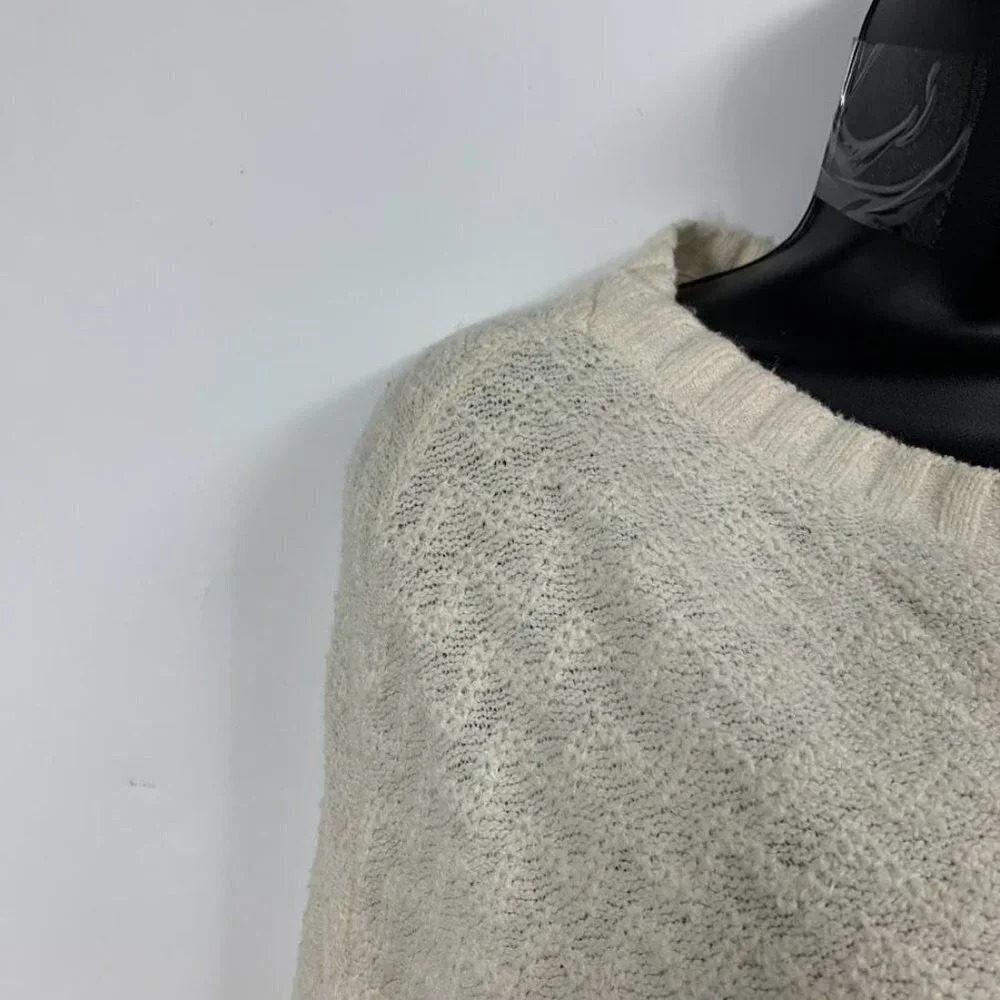 Anthropologie Sleeping On Snow Women's Off White Poncho Asymmetrical Size XS/S‎ - Picture 3 of 12